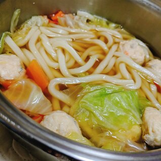 鍋の余り物で生姜うどん☆ぽかぽか